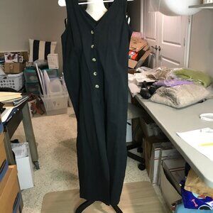 Nasty Gal 100% Cotton Black button front jumpsuit Size 4, NWT